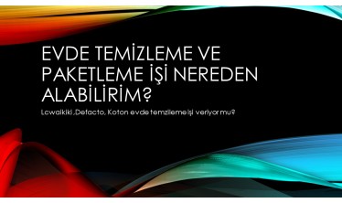 Evde temizleme işi veren firmalar 